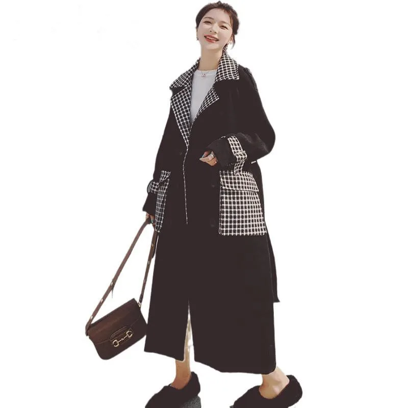 Женское клетчатое шерстяное пальто в стиле пэчворк, Бандажное пальто, женское длинное черное пальто большого размера, новинка 2020, модные зи...
Женское клетчатое шерстяное пальто в стиле пэчворк, Бандажное пальто, женское длинное черное пальто большого размера, новинка 2020, модные зи...