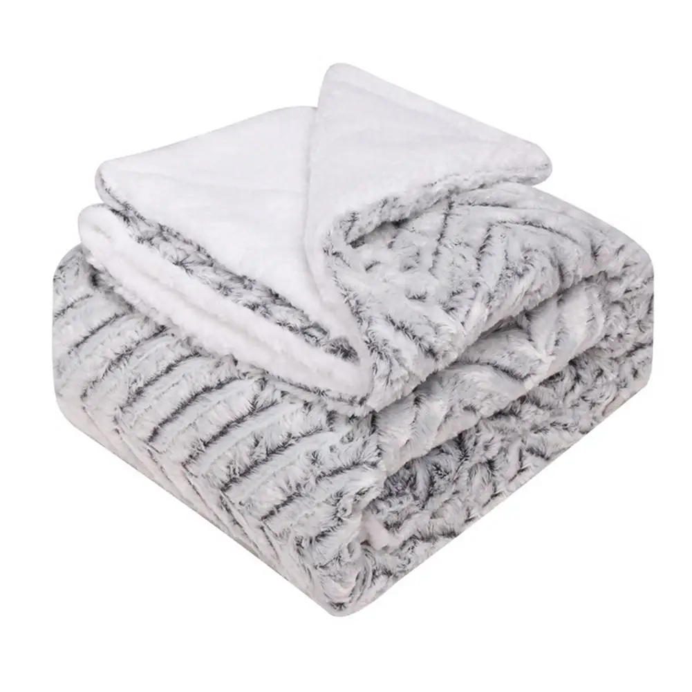 

Толстое Двухслойное одеяло из овечьей шерсти, плюшевое флисовое утолщенное одеяло из искусственного меха, s-образная сторона, матовое, мягк...