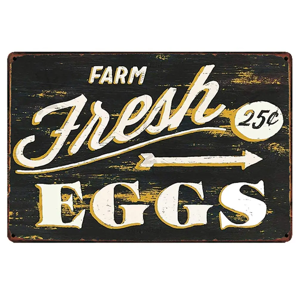 Original Retro Design Fresh Eggs Tin Metal Sign Wall Decoration | Thick Tinplate Print Poster Wall Art For Kitchen/Farm…
Original Retro Design Fresh Eggs Tin Metal Sign Wall Decoration | Thick Tinplate Print Poster Wall Art For Kitchen/Farm…