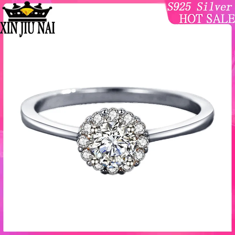Luxury Engagement Wedding For Women Round Cut Created Jewelry Female Solid 925 Sterling Silver Rings Presents
Luxury Engagement Wedding For Women Round Cut Created Jewelry Female Solid 925 Sterling Silver Rings Presents