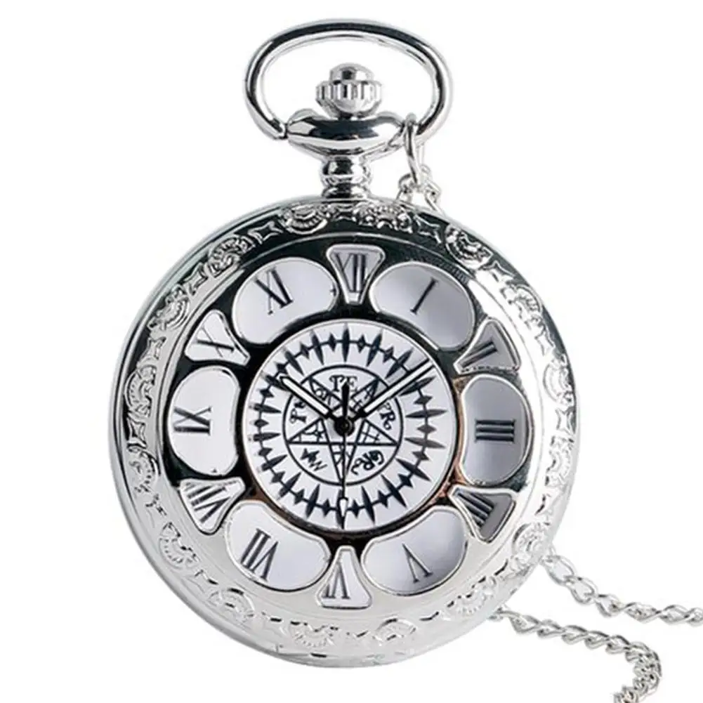 

Кварцевые карманные часы унисекс с круглым циферблатом, цепочкой и арабскими римскими цифрами