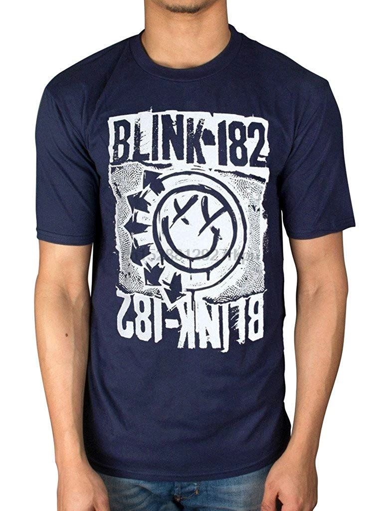Мужская футболка с коротким рукавом и логотипом Blink 182 повседневные футболки