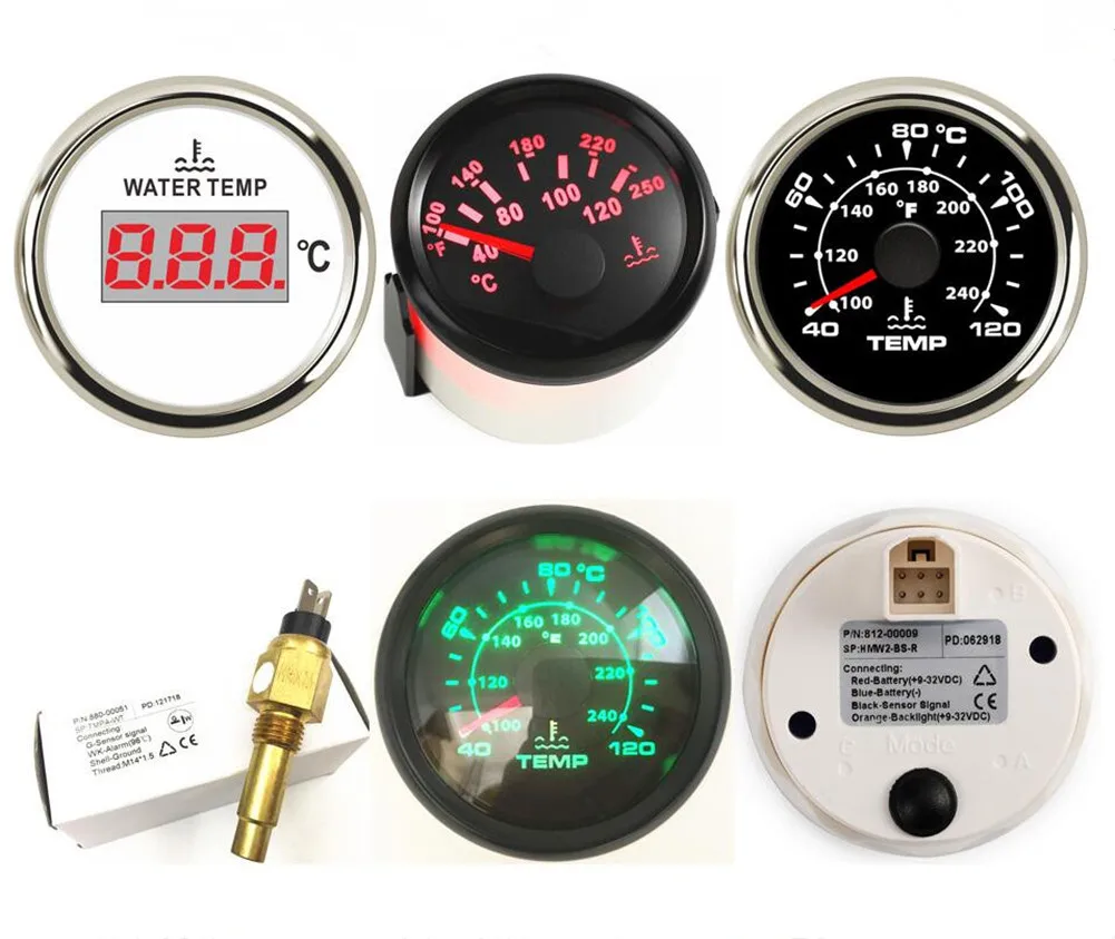 1pc 52mm Auto Modified Instrument Black Water Temp Gauges 40~120℃ Water Temp Meters 287.4-22.4ohm Sensors M14x1.5 M16x1.5 NPT3/8
1pc 52mm Auto Modified Instrument Black Water Temp Gauges 40~120℃ Water Temp Meters 287.4-22.4ohm Sensors M14x1.5 M16x1.5 NPT3/8