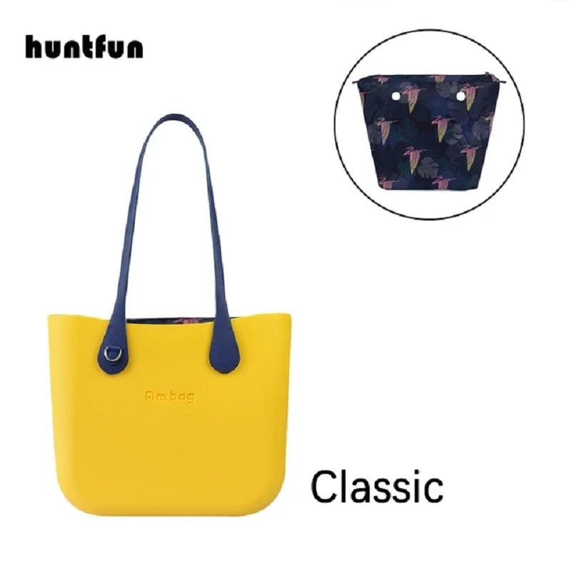 

Big Ambag Obag O Bag Style DIY Classic EVA with Zip-Up Inner Lining Colorful Long PU Leather Handles Women EVA Silicone Handbag