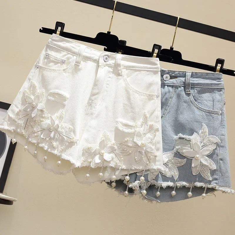 Summer Women White Denim Shorts New Embroidered Hole Vintage High Waist Jeans Wide Leg Pants Plus Size 5XL Cowgirl Shorts AH200
Summer Women White Denim Shorts New Embroidered Hole Vintage High Waist Jeans Wide Leg Pants Plus Size 5XL Cowgirl Shorts AH200