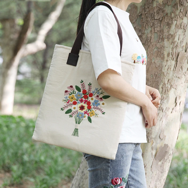DIY Embroidery Needlework Kit of Canvas Bag Pattern Printed Cross-Stitch Set with Hoop Handmade Sewing Art Craft Creative Gift
DIY Embroidery Needlework Kit of Canvas Bag Pattern Printed Cross-Stitch Set with Hoop Handmade Sewing Art Craft Creative Gift
