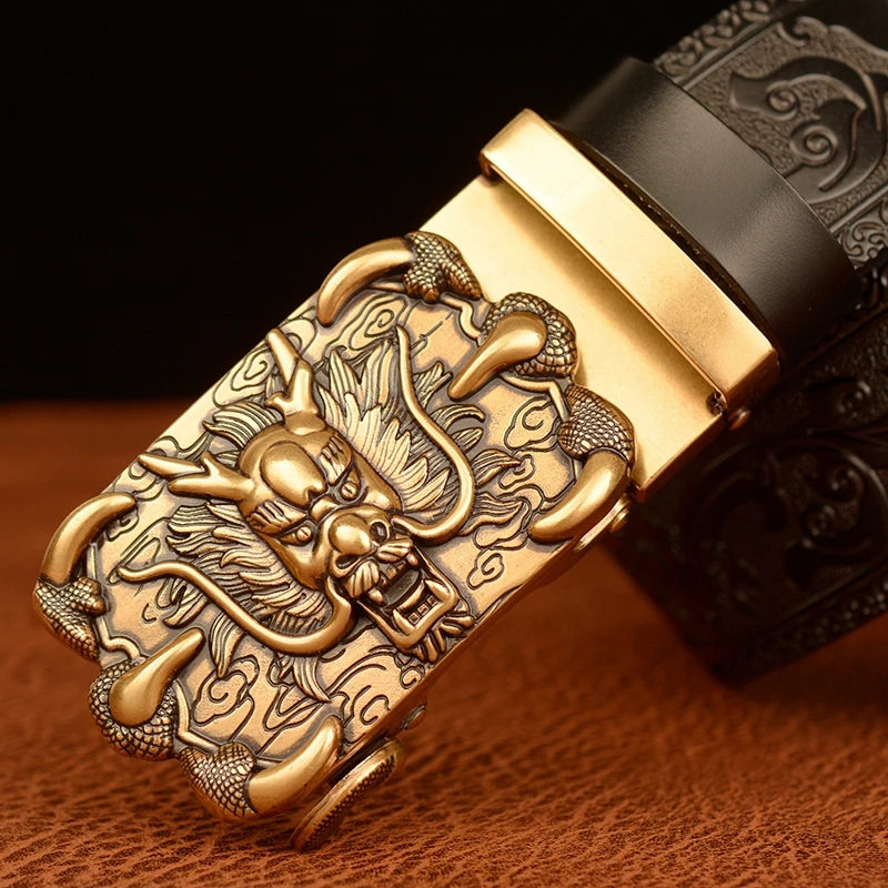 New Dragon Pattern Belt for Men Retro Automatic Buckle Arts and Crafts Belt Men Genuine Leather Waist Band Honorable Strap
New Dragon Pattern Belt for Men Retro Automatic Buckle Arts and Crafts Belt Men Genuine Leather Waist Band Honorable Strap