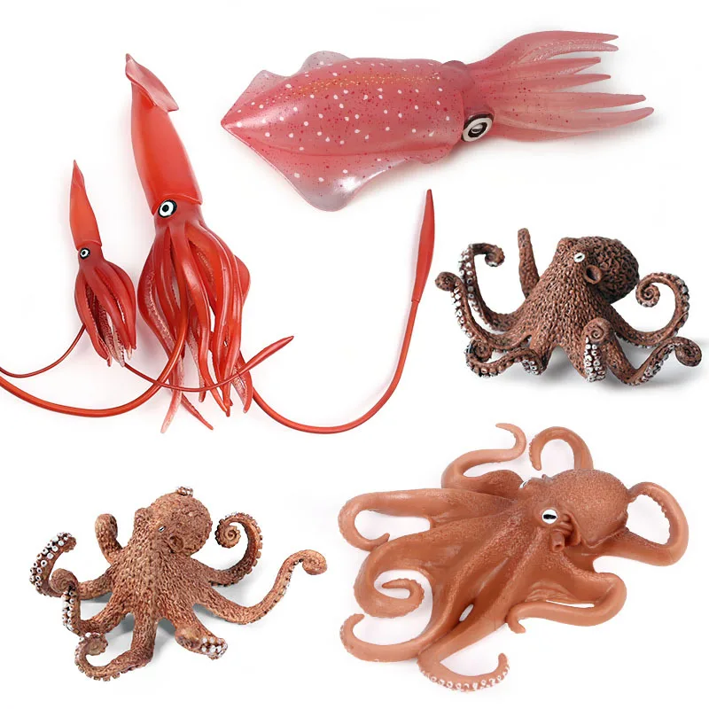 

Морская жизнь Кальмар Осьминог моделирование морской океан животная модель Фигурки игрушки познание фигурка Коллекционная образовательная игрушка
