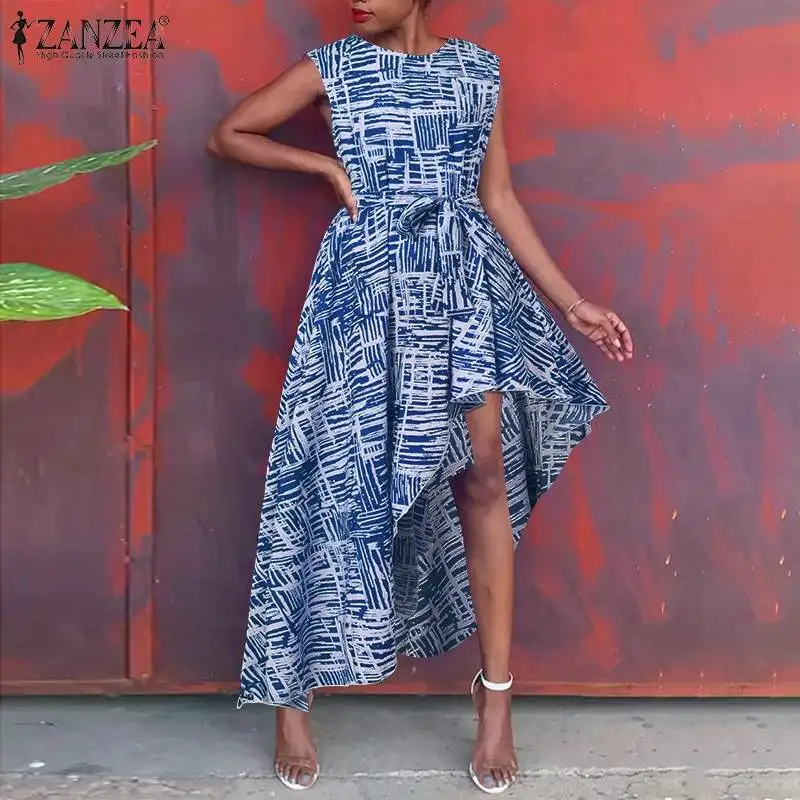 ZANZEA Bohemian Printed Dresses 2021 Summer Asymmetrical Maxi Vestidos Casual Sleeveless Sundress Ladies Belted Oversized Robe 7
ZANZEA Bohemian Printed Dresses 2021 Summer Asymmetrical Maxi Vestidos Casual Sleeveless Sundress Ladies Belted Oversized Robe 7
