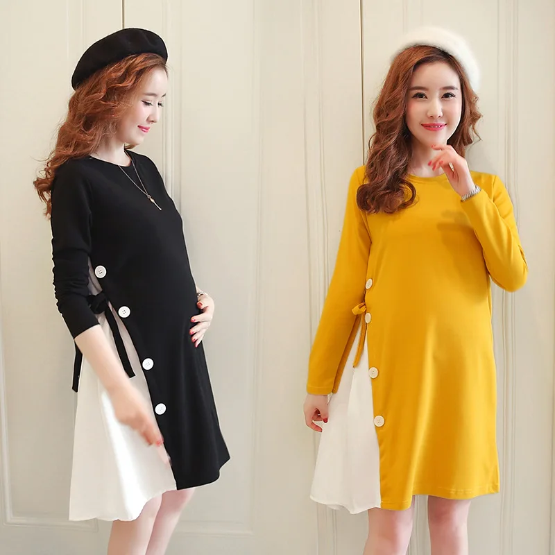 Pregnancy Clothes Spring Autumn Maternity Dress Irregularly Stitched Maternity Gowns Loose Long Sleeve Pregnancy Korean Style
Pregnancy Clothes Spring Autumn Maternity Dress Irregularly Stitched Maternity Gowns Loose Long Sleeve Pregnancy Korean Style