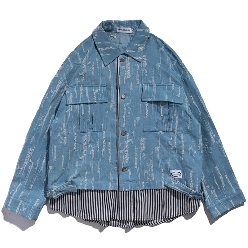 Men Tie Dye Denim jacket Harajuku Patchwork Jacket Unisex Loose Streetwear Ripped Jackets джинсовая куртка veste homme
Men Tie Dye Denim jacket Harajuku Patchwork Jacket Unisex Loose Streetwear Ripped Jackets джинсовая куртка veste homme