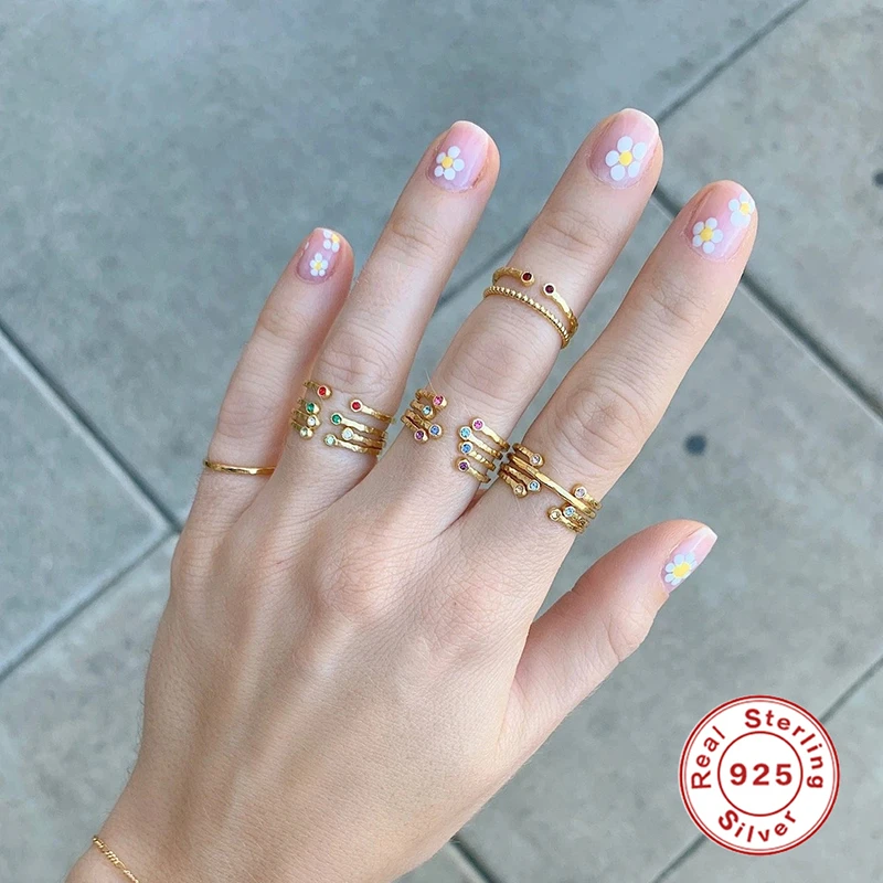 AIDE 925 Sterling Silver Rings for Women Minimalist 12 Months Zircon Fashion Personality Open Ring Gold Color Fine Jewelry
AIDE 925 Sterling Silver Rings for Women Minimalist 12 Months Zircon Fashion Personality Open Ring Gold Color Fine Jewelry