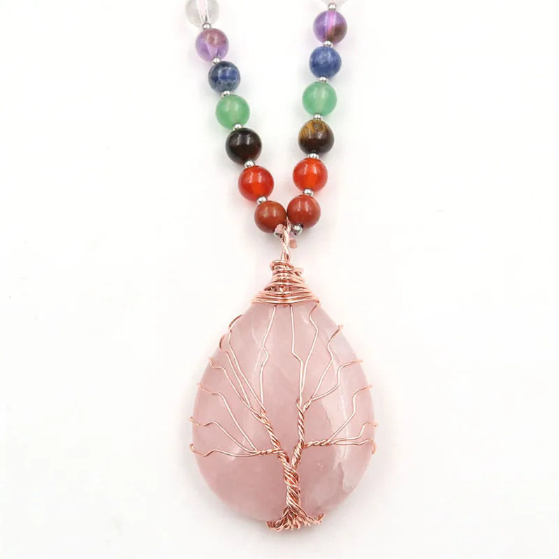 Natural Drop Pink Crystal Tree Of Life Pendant With Pink Quartz Beads Sweater Chain Necklace For Women Xmas Gift
Natural Drop Pink Crystal Tree Of Life Pendant With Pink Quartz Beads Sweater Chain Necklace For Women Xmas Gift