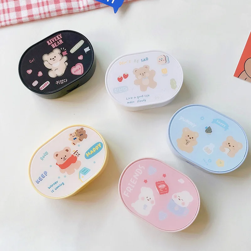 Korean Cute Bear Oval Contact Lens Case With Mirror Ins Lovely Contact Lens Case Cosmetic Contact Box Contact Lens Travel Case
Korean Cute Bear Oval Contact Lens Case With Mirror Ins Lovely Contact Lens Case Cosmetic Contact Box Contact Lens Travel Case