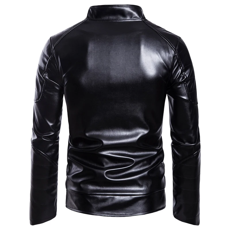 Mens Jacket Spring Autumn Long Sleeve Zipper Casual Stand Collar Pu Leather Jacket Outwear Male Top
Mens Jacket Spring Autumn Long Sleeve Zipper Casual Stand Collar Pu Leather Jacket Outwear Male Top