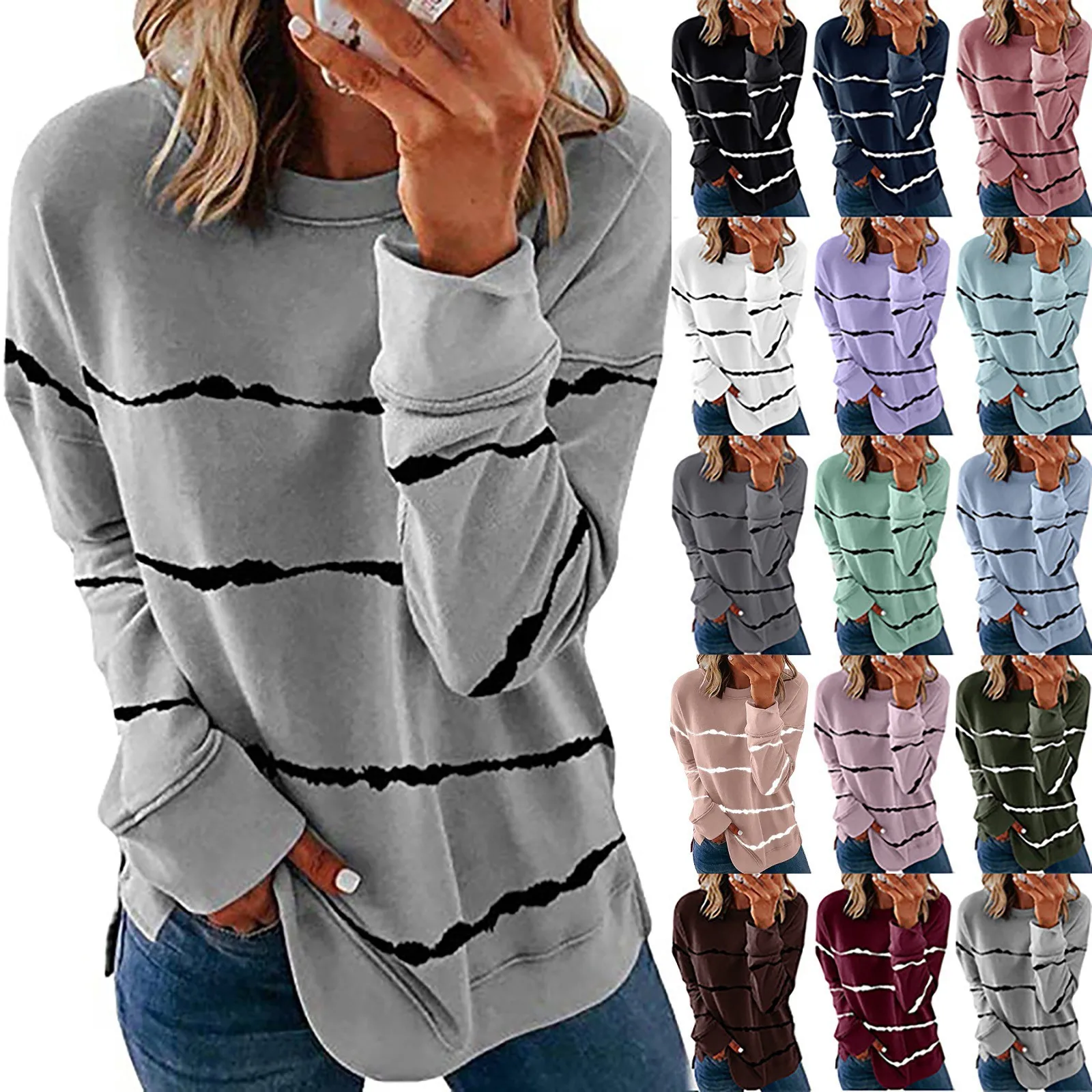 Fashion Striped Blouse Pullovers Womenj Umper Warm Teen Gril Contrast Color Long Sleeve Top Pullover Sweatshir Oversized S-5xl
Fashion Striped Blouse Pullovers Womenj Umper Warm Teen Gril Contrast Color Long Sleeve Top Pullover Sweatshir Oversized S-5xl