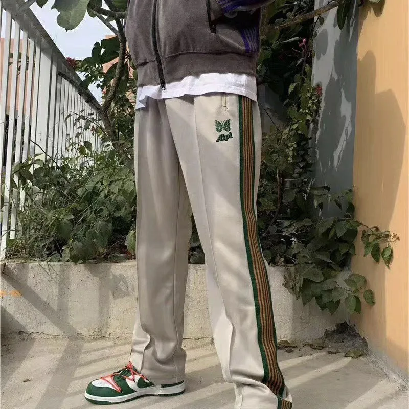 Men Women Joggers Butterfly Embroidery AWGE Needles Sweatpants Casual Loose Drawstring Striped AWGE Pants Needles Trousers
Men Women Joggers Butterfly Embroidery AWGE Needles Sweatpants Casual Loose Drawstring Striped AWGE Pants Needles Trousers