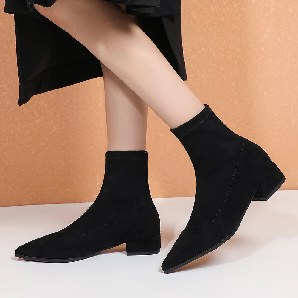New Autumn Winter Women Elastic Sock Ankle Boots Shoes Solid Black Beige Pointed Toe Elegant Sexy Thin High Heels Women Boots 
New Autumn Winter Women Elastic Sock Ankle Boots Shoes Solid Black Beige Pointed Toe Elegant Sexy Thin High Heels Women Boots