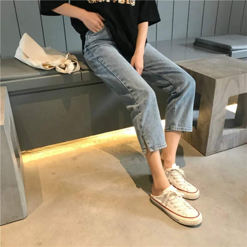 Jeans Women Ulzzang Soft Lovely Loose 2020 Summer Korean Style High-waisted Straight Trousers Students Leisure Chic All-match 
Jeans Women Ulzzang Soft Lovely Loose 2020 Summer Korean Style High-waisted Straight Trousers Students Leisure Chic All-match
