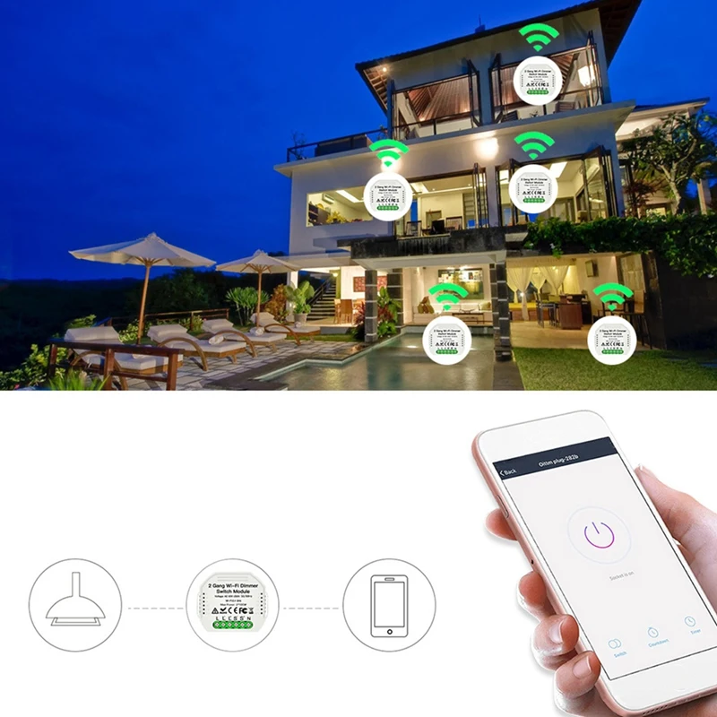 2 Gang DIY WiFi Smart 2 Way Light LED Dimmer Module Switch Smart Life 2-Way Dimming Mobile Phone APP Control Switch
2 Gang DIY WiFi Smart 2 Way Light LED Dimmer Module Switch Smart Life 2-Way Dimming Mobile Phone APP Control Switch
