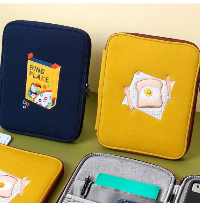 Tablet Case Laptop Storage Bag 11 13 15Inch Embroidery Toast Ipad Liner Bag IPad Protective Cover Sleeve Case Girls Clutch Purse 
Tablet Case Laptop Storage Bag 11 13 15Inch Embroidery Toast Ipad Liner Bag IPad Protective Cover Sleeve Case Girls Clutch Purse