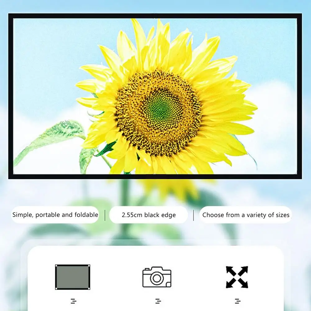 60 84 100 120 130 inches 16:9 Portable Foldable Projector Screen Wall Mounted Home Cinema Theater 3D HD Projection Screen
60 84 100 120 130 inches 16:9 Portable Foldable Projector Screen Wall Mounted Home Cinema Theater 3D HD Projection Screen