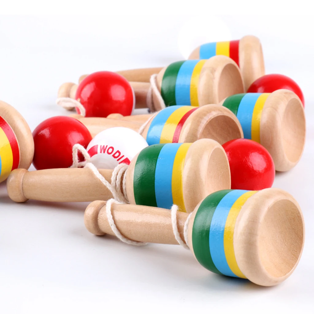 Деревянные расписные Kendama Скилл мяч Кубок детская развивающая игрушка игра