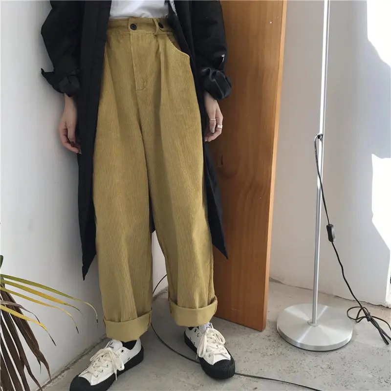 HziriP Autumn Corduroy Fashion High Waist Adjustable Women Elastic Waist Office Lady Fresh All-Match Casual Wide Leg Trousers
HziriP Autumn Corduroy Fashion High Waist Adjustable Women Elastic Waist Office Lady Fresh All-Match Casual Wide Leg Trousers