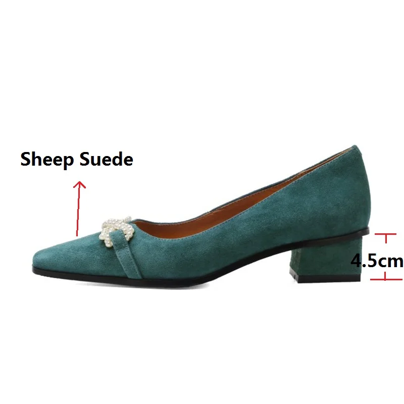 LeShion Of Chanmeb Elegant Pearls Shoes Women Kid Sheep Suede Leather Low Heels Pumps Party Wedding Shoes Ladies Spring New 2021
LeShion Of Chanmeb Elegant Pearls Shoes Women Kid Sheep Suede Leather Low Heels Pumps Party Wedding Shoes Ladies Spring New 2021