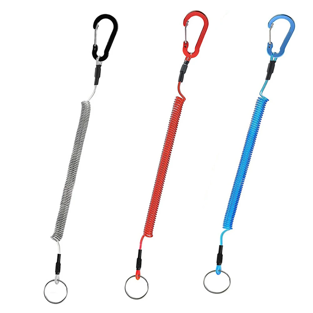 1.2m Steel Wire Carabiner Anti-Lost Rope sub-Plier Control Fish Keychain Hang Buckle Rope 3 Color Strong Pull Lanyard 
1.2m Steel Wire Carabiner Anti-Lost Rope sub-Plier Control Fish Keychain Hang Buckle Rope 3 Color Strong Pull Lanyard