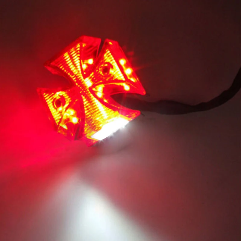 1pc Motorcycle Tail Light Rear Tail Brake Lamp License Plate Light Cross LED ABS Surround With Red Lens For Bike Dirt Bike Quad
1pc Motorcycle Tail Light Rear Tail Brake Lamp License Plate Light Cross LED ABS Surround With Red Lens For Bike Dirt Bike Quad