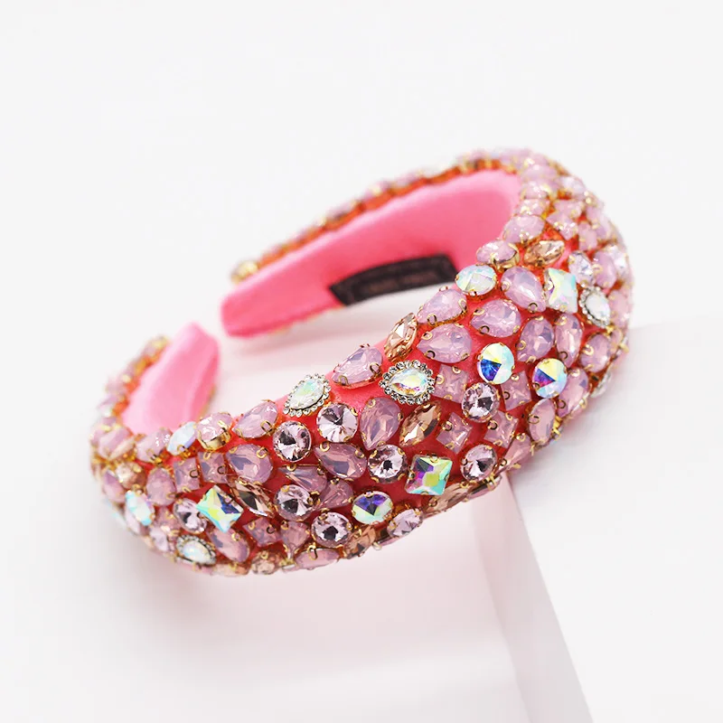 Baroque Fashion Colorful Full Rhinestones Headbands Geometric Wide Side Crystal Colorful Head Hoop Sponge Thicken Bezel Non-slip
Baroque Fashion Colorful Full Rhinestones Headbands Geometric Wide Side Crystal Colorful Head Hoop Sponge Thicken Bezel Non-slip