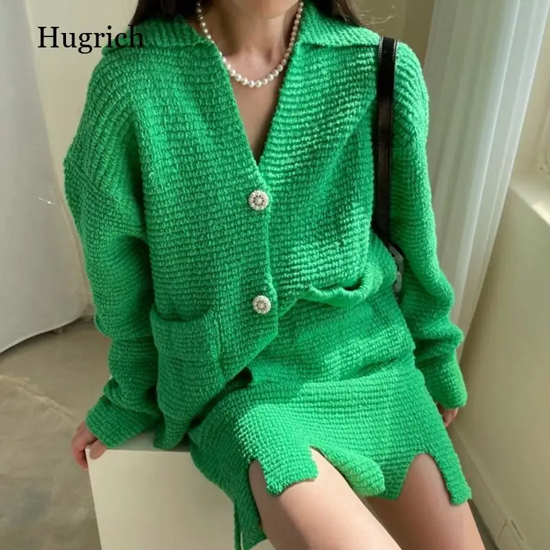 Women Knitted Two Piece Set Skirt Korean Fashion Long Sleeve Knit Sweater High Waist Open Mini Skirt 2 Piece Outfits 2021
Women Knitted Two Piece Set Skirt Korean Fashion Long Sleeve Knit Sweater High Waist Open Mini Skirt 2 Piece Outfits 2021