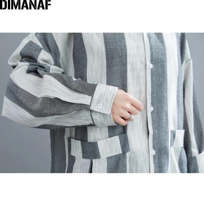 DIMANAF Plus Size Blouse Shirt Women Clothing Casual Loose Basic Lady Tops Print Striped Long Sleeve Button Cardigan Pockets
DIMANAF Plus Size Blouse Shirt Women Clothing Casual Loose Basic Lady Tops Print Striped Long Sleeve Button Cardigan Pockets