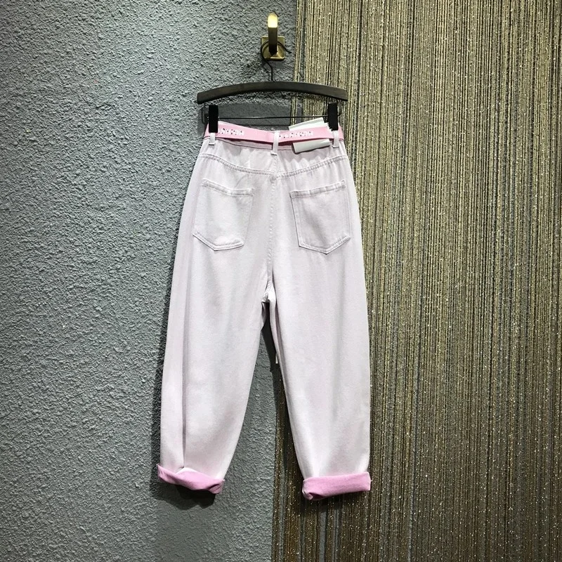 Color Beading Hole Ripped Jeans Women Spring Summer New High Waist Loose Ankle Length Pants Straight Thin Harem Pants Female
Color Beading Hole Ripped Jeans Women Spring Summer New High Waist Loose Ankle Length Pants Straight Thin Harem Pants Female