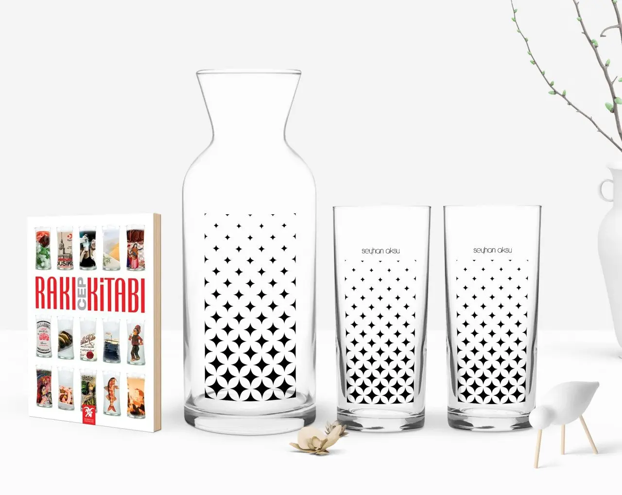 Персонализированные Цветные принты имеет двойную Arrack чашки графин и карманная книжка подарок Seti-115
Персонализированные Цветные принты имеет двойную Arrack чашки графин и карманная книжка подарок Seti-115