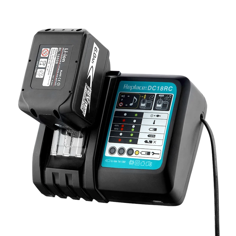 Li-ion Battery Charger for Makita Battery Charger 18V 14.4V BL1860, BL1850, BL1840, BL1830, BL1820, BL1415, BL1440 DC18RC 3A
Li-ion Battery Charger for Makita Battery Charger 18V 14.4V BL1860, BL1850, BL1840, BL1830, BL1820, BL1415, BL1440 DC18RC 3A