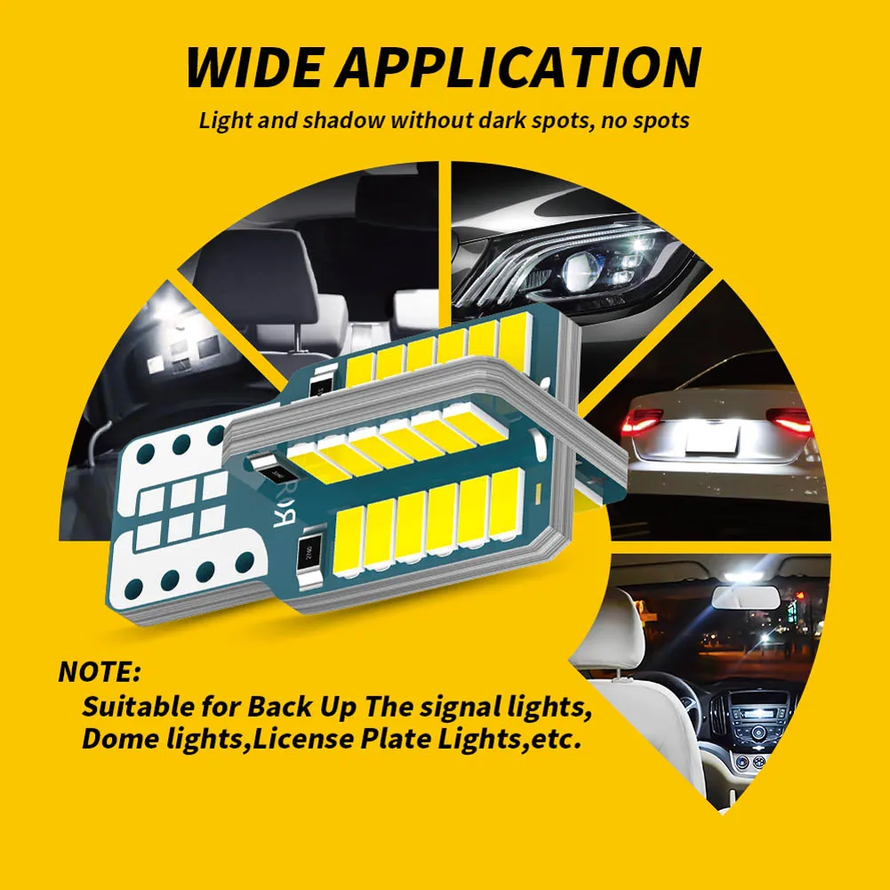 10Pcs T10 LED Light Bulbs Car W5W Canbus 48-SMD 168 194 6000K 12V White Car Interior Dome Map Light Clearance Light Non-polar
10Pcs T10 LED Light Bulbs Car W5W Canbus 48-SMD 168 194 6000K 12V White Car Interior Dome Map Light Clearance Light Non-polar