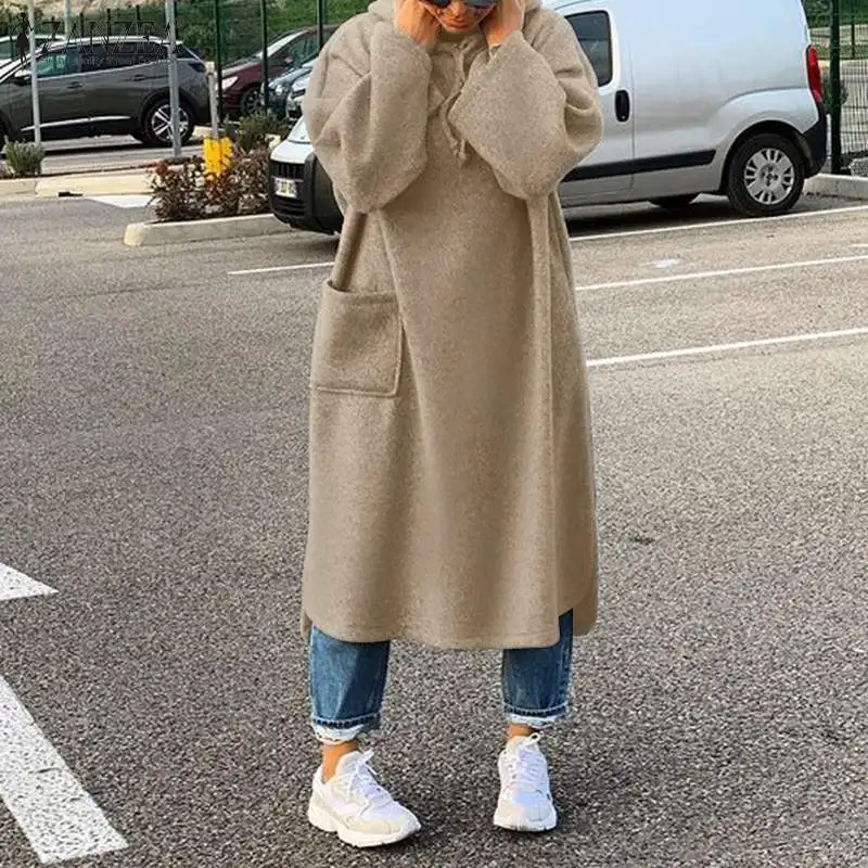 ZANZEA Casusal Irregular Midi Sweatshirt Lady Baggy Pullover Autumn Winter Fleece Warm Sweatshirts Women Fashion Hooded Hoodies
ZANZEA Casusal Irregular Midi Sweatshirt Lady Baggy Pullover Autumn Winter Fleece Warm Sweatshirts Women Fashion Hooded Hoodies