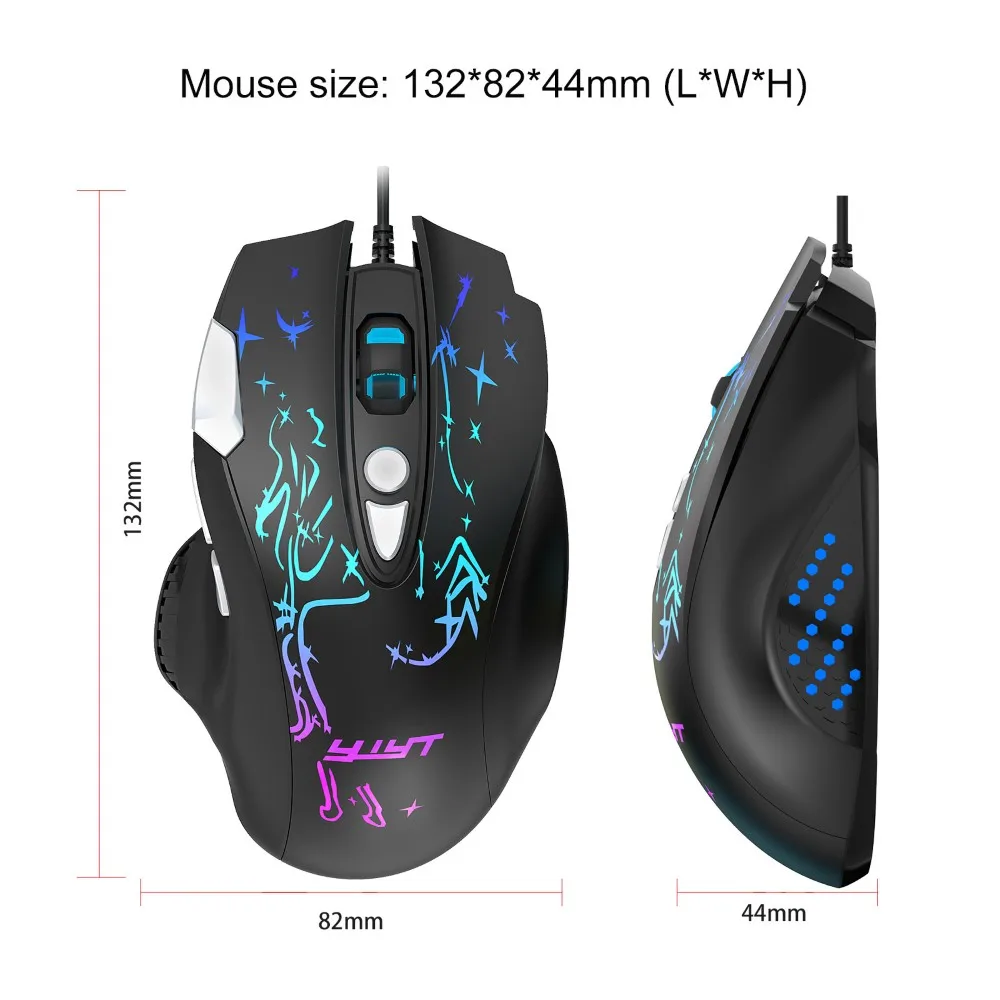 YWYT Wired Optical Mouse 8 Button LED Backlight Gaming Mouse 6400dpi 4 Level DPI Ergonomic Mice Portable Wired Mice For Laptop
YWYT Wired Optical Mouse 8 Button LED Backlight Gaming Mouse 6400dpi 4 Level DPI Ergonomic Mice Portable Wired Mice For Laptop
