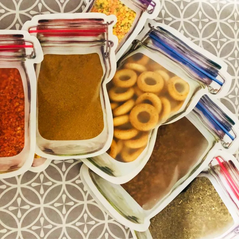 Storage bag Treat kids birthday gift favors Seal dried fruit Candy/snack bags kitchen supplies Jar-shaped bag Home seasoning-bag
Storage bag Treat kids birthday gift favors Seal dried fruit Candy/snack bags kitchen supplies Jar-shaped bag Home seasoning-bag