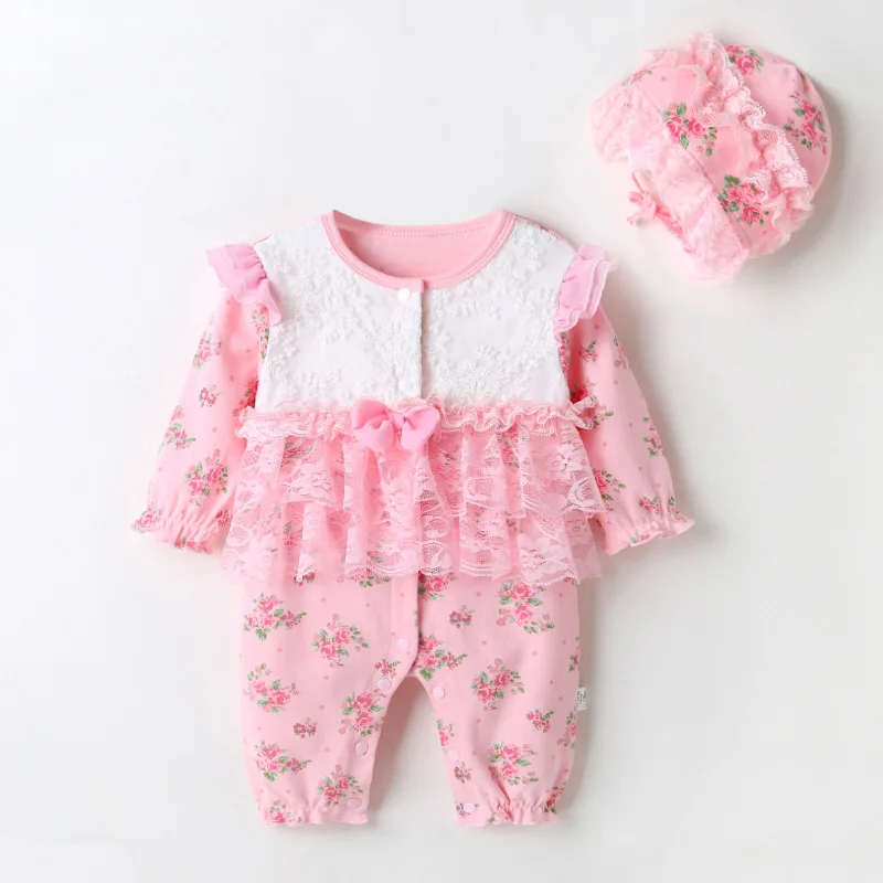 2Pcs Korean Newborn Rompers Baby Girls Floral Jumpsuit with Hat Spring Autumn Toddler Girl Cotton Long Sleeve Lace Romper
2Pcs Korean Newborn Rompers Baby Girls Floral Jumpsuit with Hat Spring Autumn Toddler Girl Cotton Long Sleeve Lace Romper