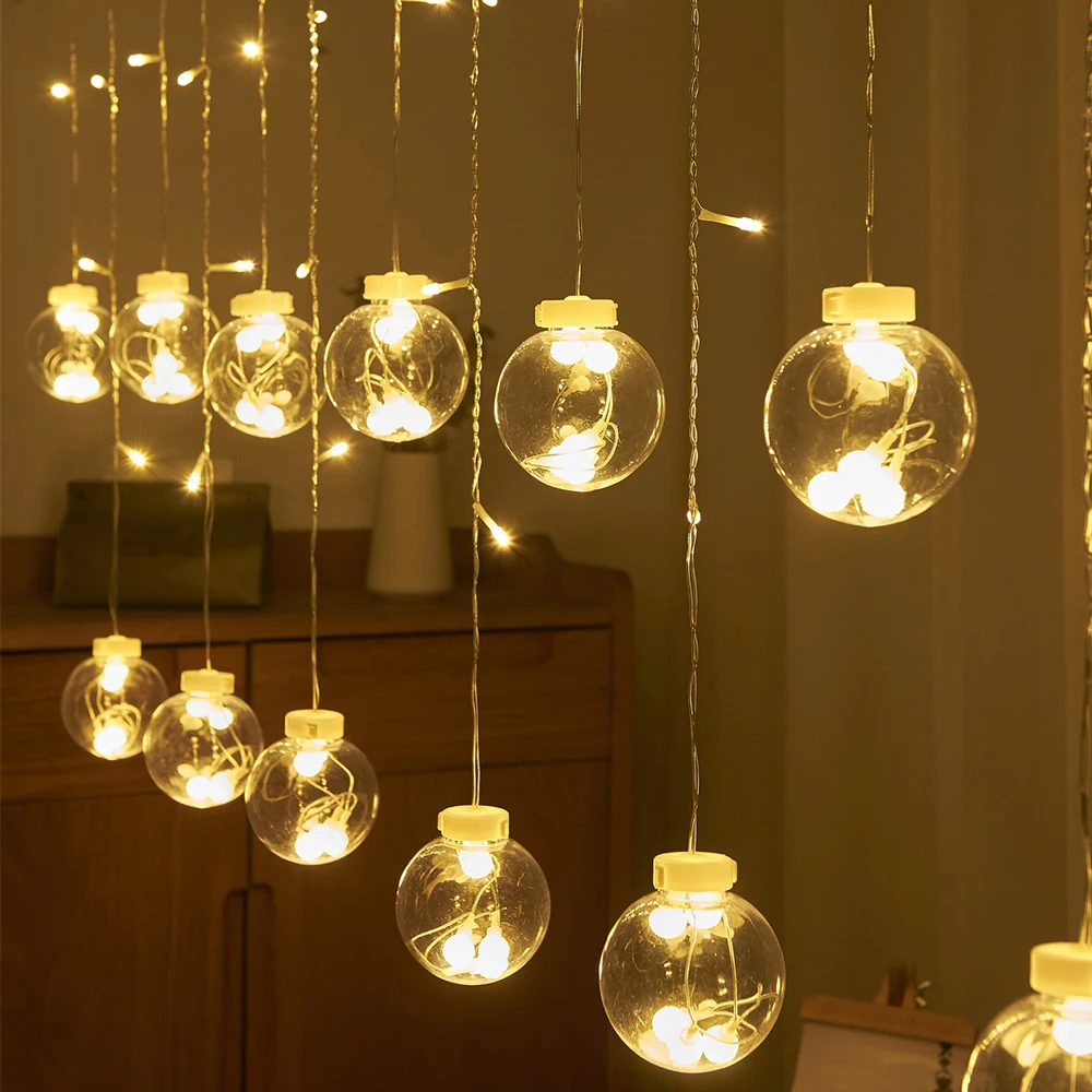 Fairy Garland LED Ball String Lights For Wedding Christmas Birthday Party Festival Decor LED Lights Decoration Curtain Lights
Fairy Garland LED Ball String Lights For Wedding Christmas Birthday Party Festival Decor LED Lights Decoration Curtain Lights