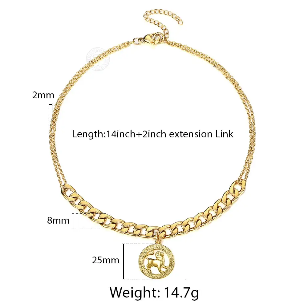 New Stylish Choker Necklace 12 Constellation Zodiac Sign Pendant Collar Necklace Stainless Steel Curb Rolo Link Chain DN198
New Stylish Choker Necklace 12 Constellation Zodiac Sign Pendant Collar Necklace Stainless Steel Curb Rolo Link Chain DN198