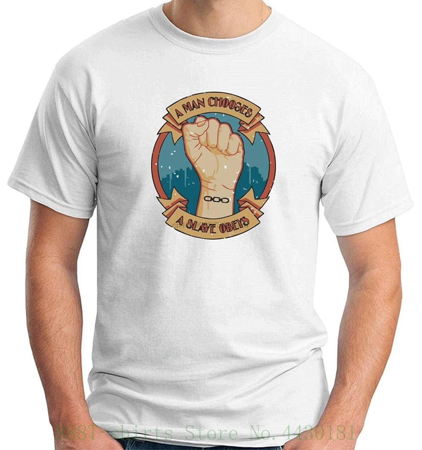 Print T Shirt Mens Short Sleeve A Man Chooses Shirtshock - Slave Obeys Hot Tgam0001 | Мужская одежда