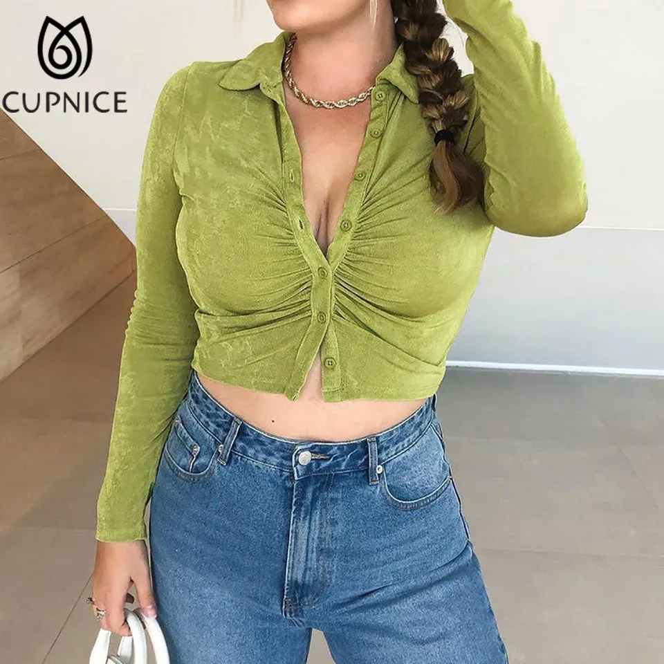 Женский короткий топ с отложным воротником, длинным рукавом и блестками
Женский короткий топ с отложным воротником, длинным рукавом и блестками