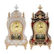 Vintage Desk Alarm Clock Classical Royalty Sitting Room TV Cabinet Desktop Clocks Battery Powered Table Clock Home Decoration