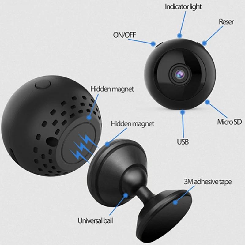 Mini WiFi Security Camera 1080P HD IR Night Vision Home IP Camera CCTV Motion Detection Baby Monitoring
Mini WiFi Security Camera 1080P HD IR Night Vision Home IP Camera CCTV Motion Detection Baby Monitoring