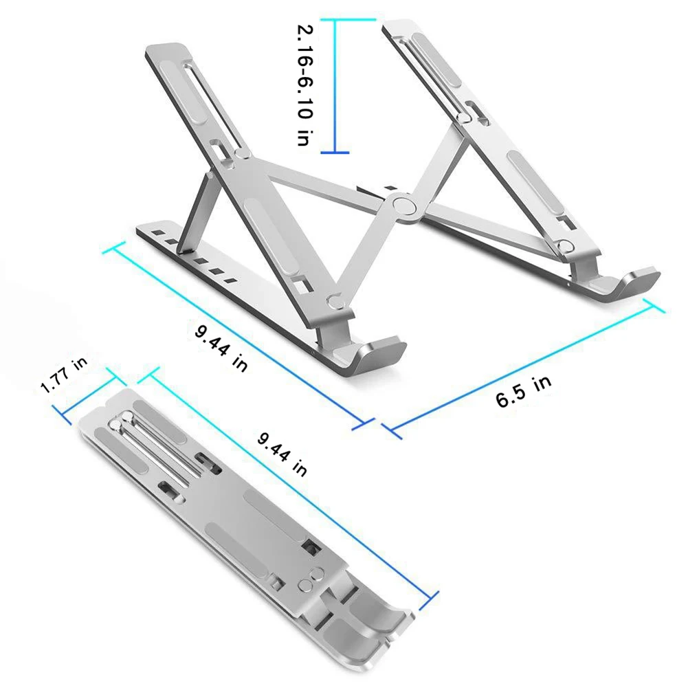 Aluminum Alloy Laptops Stand For 11"-15" Notebook Adjustable Laptop Computer Holder Desk Stand Non-Slip Silicone At The Bottom 
Aluminum Alloy Laptops Stand For 11"-15" Notebook Adjustable Laptop Computer Holder Desk Stand Non-Slip Silicone At The Bottom