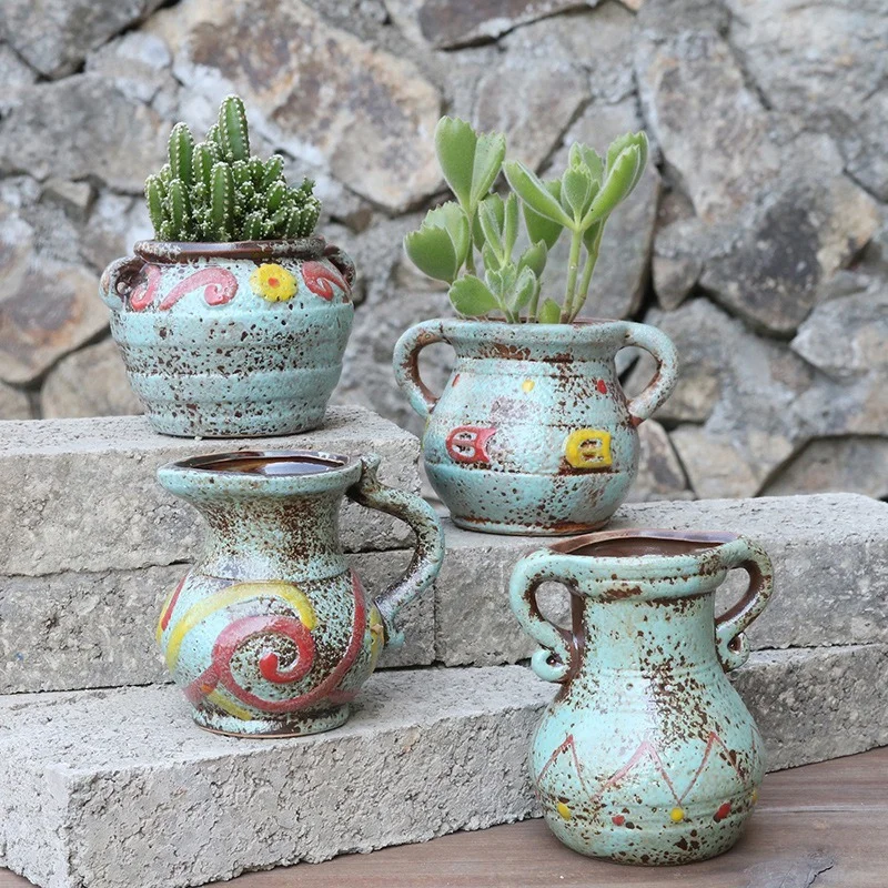Flower Watering Kettle Mini Ceramic Flowerpot Vase Korean Bonsai Idyllic Creative Potted Succulent Plant Pot
Flower Watering Kettle Mini Ceramic Flowerpot Vase Korean Bonsai Idyllic Creative Potted Succulent Plant Pot
